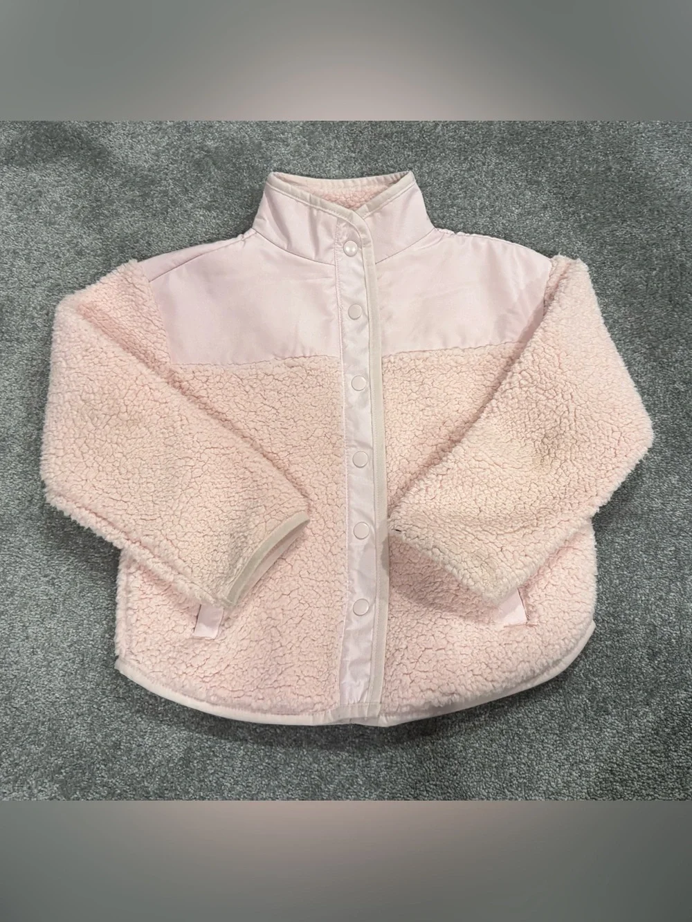 Carter's Light Pink Sherpa Snap-Front Jacket